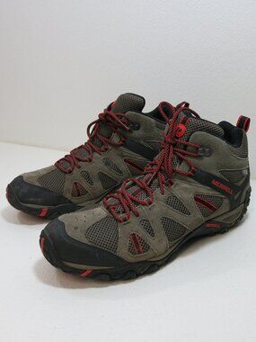 Merrell Soft Toe Leather Fabric Padded Hiking Boots Shoes Men's Shoes Sz 14